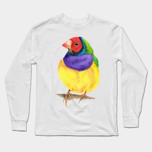 Gouldian finch watercolor Long Sleeve T-Shirt